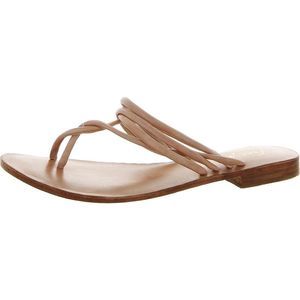 Free People Womens Kayla Beige Leather Slip-On Sandals